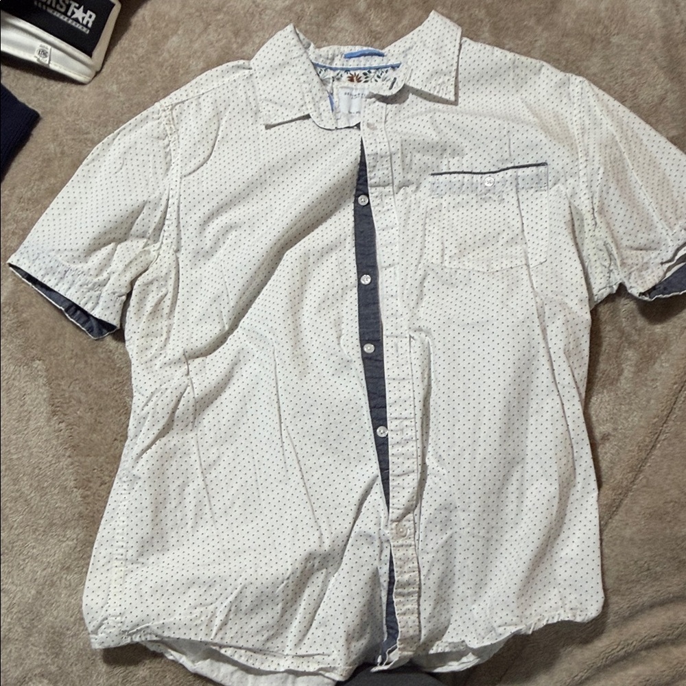 Denim & Flower White and Navy Casual Shirt